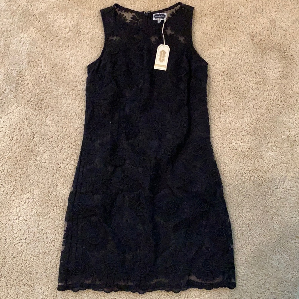 Mud Pie black floral dress